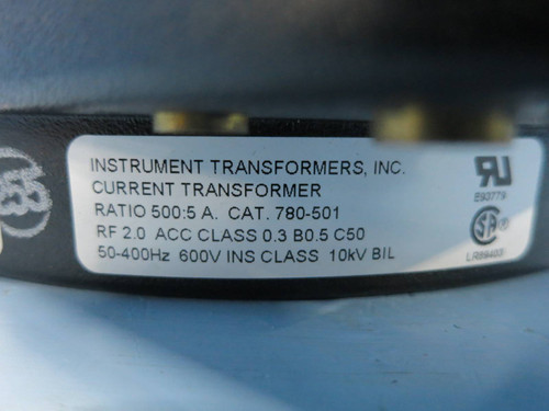 Instrument Transformer 780-505 Current Transformer Ratio 500:5 A 600V 780501 (DW0802-3)