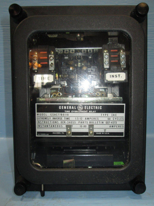 GE 121AC77B811A IAC Extremely Inverse Time Overcurrent Relay 50/60 Hz 1.5-12 Amp (EBI1661-1)