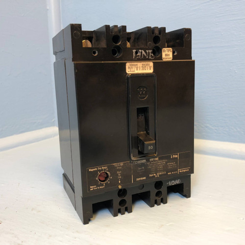 Westinghouse FB3480MRL 50A Circuit Breaker 480/600V 3P Type FB 160-480A 50 Amp (EM2971-1)