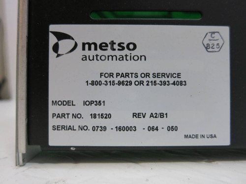 Valmet Metso Automation IOP351 181520 Rev A2/B1 Relay Output Module PLC Out Form (NP2056-2)
