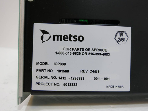 Valmet Metso Automation IOP336 181560 Rev C4/E9 QUAD PAT Module PLC IOP 336 (NP2078-1)