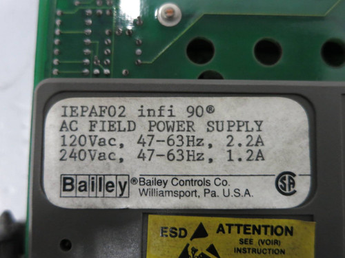 Bailey IEPAF02 infi-90 AC Field Power Supply Module Assy 6639820C2 ABB Symphony (DW1162-10)