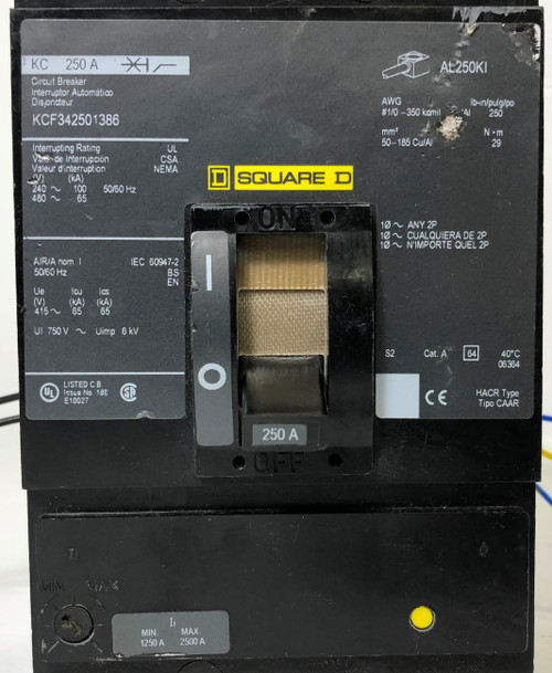 Square D KCF342501386 250A Breaker KCF34250 Black Label Shunt & Aux 3P 250 Amp (EM3252-2)