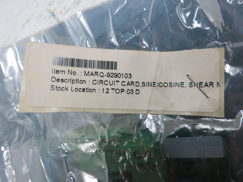 NEW Marquip 9290103 Sine / Cosine Circuit Board Card PLC New in Sealed bag (TK4750-1)