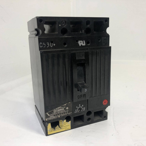 GE TEC36003S 3A Mag-Break Circuit Breaker 480/600V 3 Pole 3 Amp General Electric (EM3436-12)