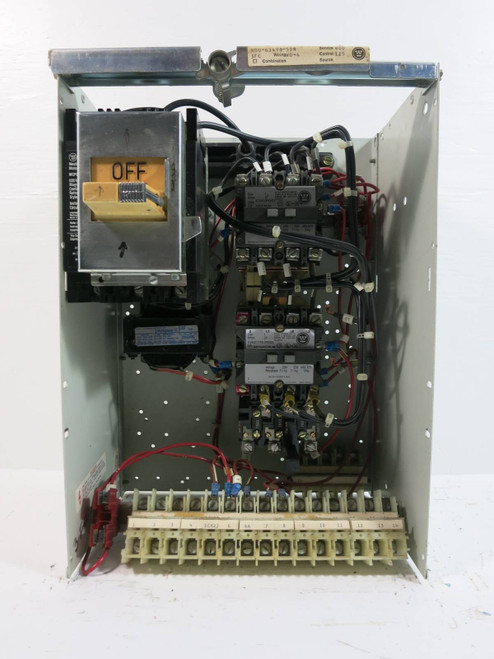 Westinghouse Type W Size 1 FVR Reversing Starter 7 Amp Breaker 18" MCC Bucket (TK4934-3)