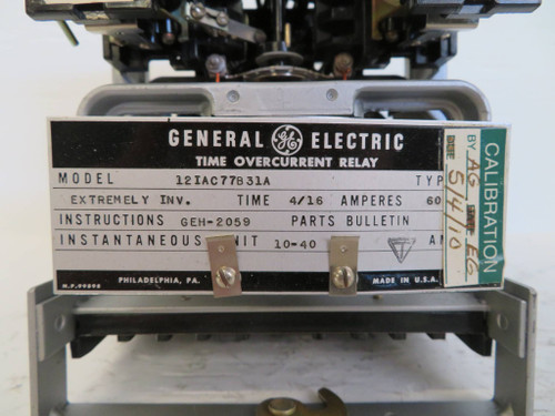 General Electric 12IAC77B31A Time Overcurrent Relay Extremely Inverse GE IAC 60 (NP2316-4)