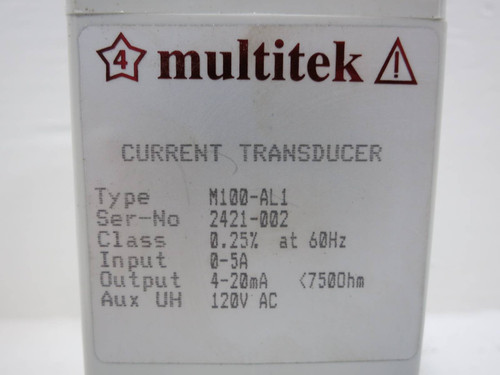 Multitek M100-AL1 Current Transducer 0.25% at 60Hz 0-5A (TK5018-4)