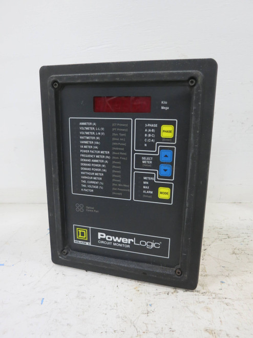 Square D PowerLogic 3020-CM-2350 Circuit Monitor w/ IOM-4411-20 I/O Module (DW1536-1)
