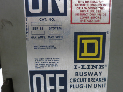 Square D PFH36090GN 90A 3P4W 480/600V I-Line Breaker Bus Plug Switch 90 Amp PFH (DW1692-3)