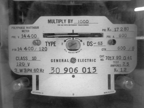 GE 701X90G41 Polyphase Watthour Meter Type DS-63 120V 3W 3PH 14400 17280 (DW1774-3)