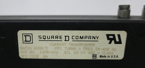 Square D 120R-202 Current Transformer Ratio 2000:5A CT (GA0112-6)
