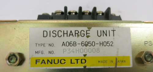 Fanuc A06B-6050-H052 Discharge Unit P34H00008 A06B-6050-H402 (C402) GE (GA0156-2)
