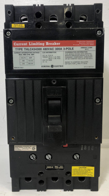 GE THLC434300 300A Current Limiting Circuit Breaker 300 Amp 480 General Electric (EM4016-7)