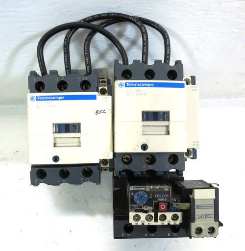 Telemecanique LC1D6511 Reversing Motor Starter LR2D3559 120V Coil LC1 D65 LR2D35 (DW2550-1)