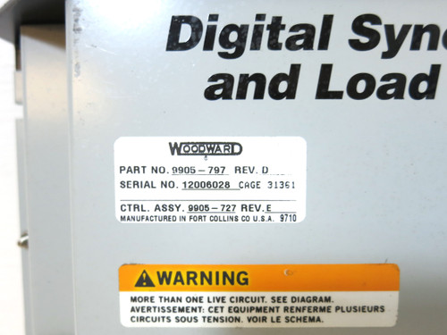Woodward 9905-797 Rev D Digital Synchronizer and Load Control PLC Relay 9905797 (DW2621-2)