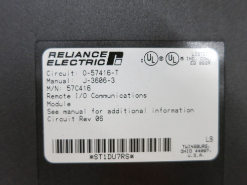 Reliance Electric 57C416 Remote I/O Communications Module PLC AutoMax 0-57416-T (DW2819-2)