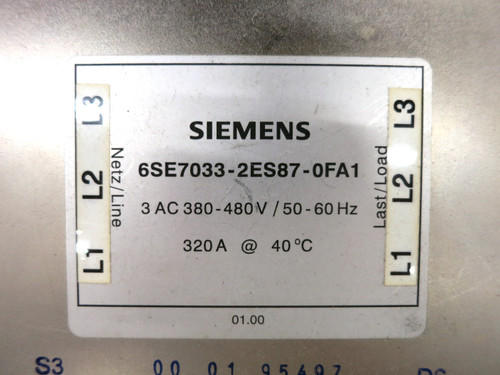 Siemens 6SE7033-2ES87-0FA1 Line Filter MasterDrives Vector Control 380-480V 320A (DW2855-1)