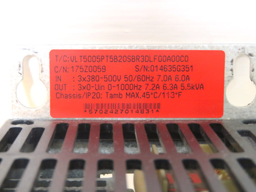 Danfoss VLT5000 4HP Variable Speed Drive VLT-5000 4 HP VLT5005 175Z0059 7.2A (DW3174-2)