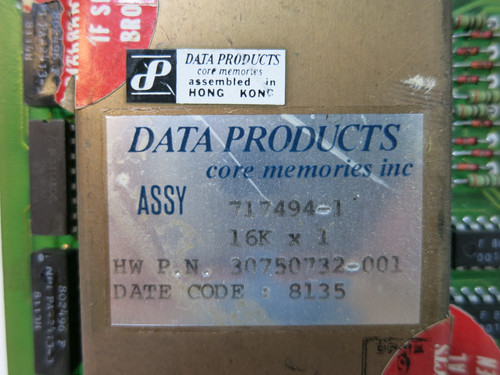 Data Products 717494-1 Core Memory Card Board Extended Controller 30750732-001 (DW3176-1)