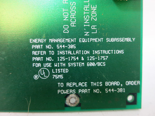 Landis & Gyr 544-305 System 600 BCS Control Board PLC Card 544-381 PCB 544305 (DW3325-1)