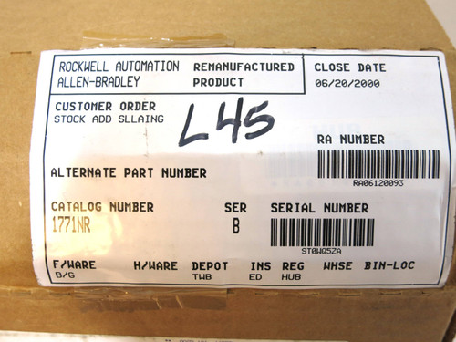 Allen Bradley 1771-NR Ser B Rev G High Resolution Isolated Analog PLC (Reman) (DW2632-1)