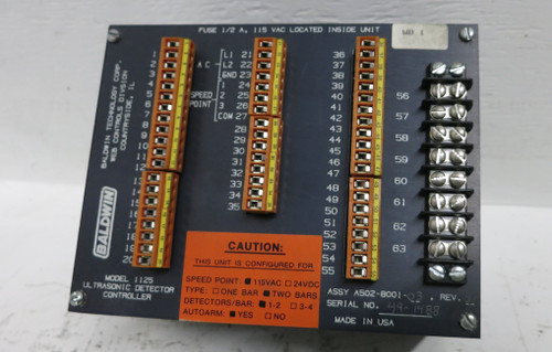 Baldwin 1125 Ultrasonic Detector Controller A502-8001-03 Rev 01 (GA0683-4)