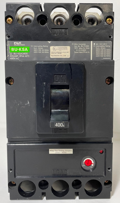 Fuji Electric BU-KSA3400 400A Circuit Breaker BU-KSA 480 VAC BUKSA3400 400 Amp (EM4270-4)