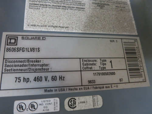 Square D Size 4 75 HP Autotransformer Motor Starter Reduced Voltage 8606 460V (GA0776-1) Square D Size 4 75 HP Autotransformer Motor Starter Reduced Voltage 8606 460V (GA0776-1)