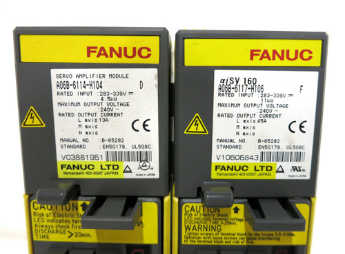 GE Fanuc A06B-6177-H106 + A06B-6114-H104 Servo Amplifier aiSV 160 Module PLC (DW3801-1)