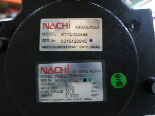 Sanyo Denki P60B22550RCRSJ Nachi AC Servo Motor 5.5 kW R11C432569 Absosenser (DW3924-2)