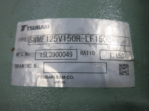 Tsubaki SWME125V150RLF150B Gear Drive Reducer 3HP Motor 1:150 Ratio 460V 1755RPM (GA0894-2) Tsubaki SWME125V150RLF150B Gear Drive Reducer 3HP Motor 1:150 Ratio 460V 1755RPM (GA0894-2)