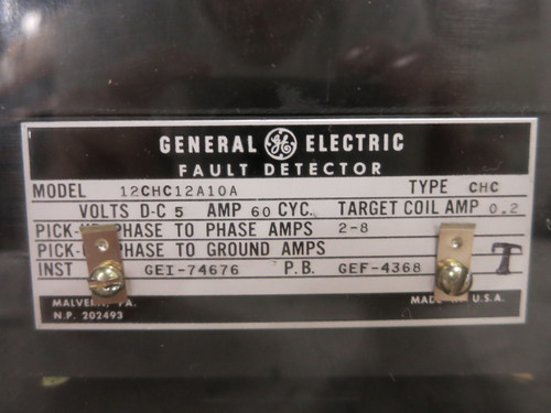 GE 12CHC12A10A Fault Detector Relay Type CHC 5A 2-8 (DW4091-1)