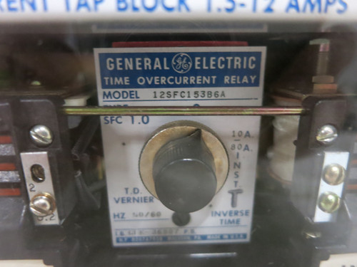 GE 12SFC153B6A Time Overcurrent Relay Type SFC 10-80A General Electric (DW4092-6)