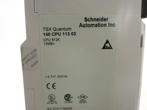 Schneider 140CPU11303 TSX Quantum CPU Processor PLC Module 512K 140-CPU-113-03 (DW4162-5)