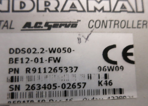 Indramat Digital AC Servo Controller DDS DDS02.2-W050-BE12-01-FW R911265337 (GA0929-2)