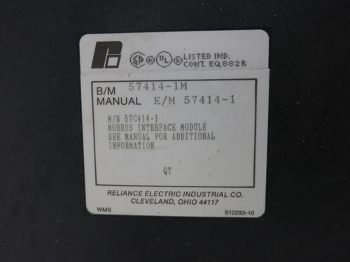 Reliance Electric 57C414-1 Modbus Interface Module AutoMax PLC 57414-1M 57414-1 (DW4199-1)