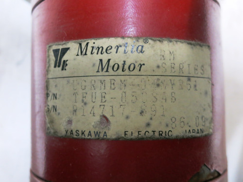 Yaskawa UGRMEM-04MYR61 AC Servo Motor RM Series TFUE-050SAB Minertia Motor (DW4390-1) Yaskawa UGRMEM-04MYR61 AC Servo Motor RM Series TFUE-050SAB Minertia Motor (DW4390-1)