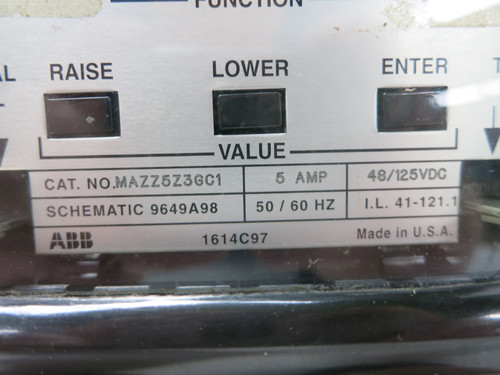 ABB MAZZ5Z3GC1 Type MMCO Multiphase Overcurrent Relay 5A 48/125 VDC (DW4518-1)