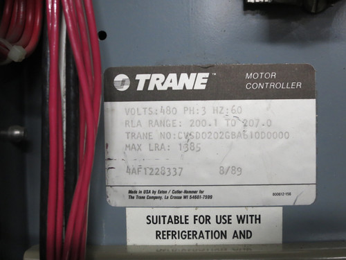 Trane Centravac 480V 200-207 RLA WYE-DELTA Chiller Starter CVSD Motor Controller (DW4575-1)