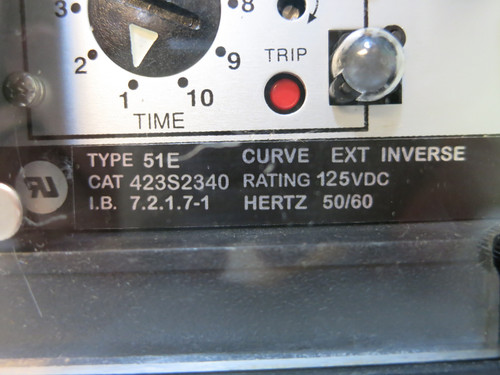 ABB 423S2340 Circuit Shield Type 51E Overcurrent Relay Asea Brown Boveri Ext Inv (DW4691-1)