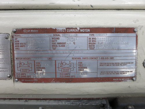 GE CD6058 500 HP 500V Kinamatic DC Motor 1150/1500 RPM Encl SPFG-SV 6058 500HP (DW4732-1)