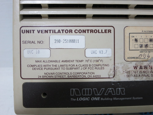 Novar UVC-10 BRC V3.7 Logic One Unit Ventilator Controller 6380010 HPC UVC-BRC (DW4955-1)