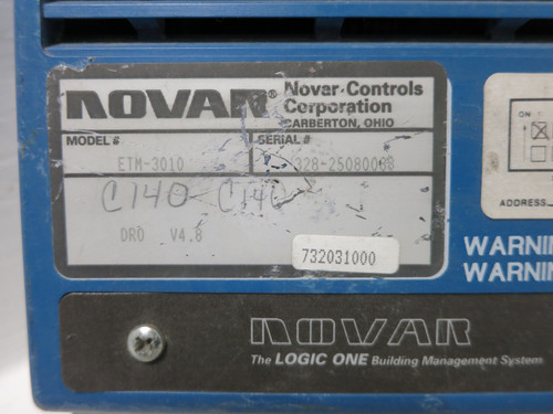 Novar ETM-3010 V4.8 Logic One Direct Digital Controller DRO DDC HVAC Control (DW4969-10)