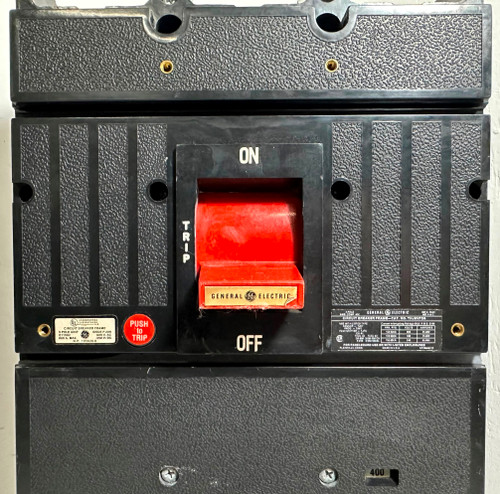GE THJ9VF26 600A LSIG Circuit Breaker w/ 400 Amp Trip TR2SX 3P General Electric (EM4610-1)