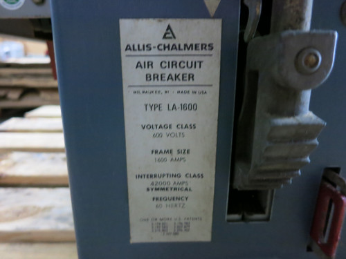 Allis-Chalmers LA-1600 1600A Air Breaker LSI Static Trip II Unit Xfmr 800:1 TSI (DW5083-1)
