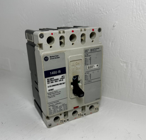 Allen Bradley 140U-I6 90A Circuit Breaker 480/600V 3P 140U-I6C3-C90 90 Amp (EM4684-1)
