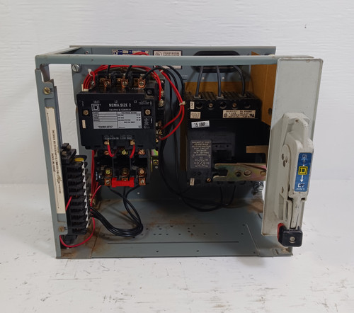 Square D Model 4 Size 2 Starter 15A Breaker 12" MCC Bucket 15 Amp (BJ0411-1)