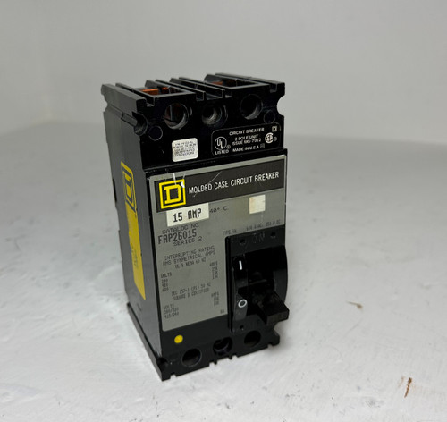 Square D FAP26015 15A Circuit Breaker 2 Pole 480/600V Type FAL 2P 15 Amp (EM4721-1)