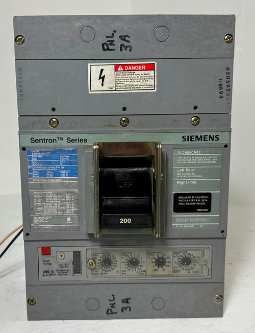 Siemens SJD69200NGT 200A Sentron LSIG Circuit Breaker SJD6-A 3P Neutral & Ground (EM4716-10)
